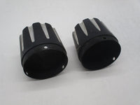 Harley Davidson Pair of Exhaust Muffler Tips Black Revolver Style 4"