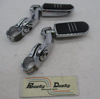 Harley Davidson Pair of Streamliner Highway Pegs with Engine Guard Clamps