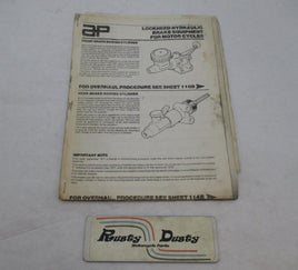 Vintage Motorcycle Hydraulic Brake Equipment Manual Book