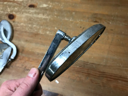 Chrome Oval Mirror Right Side Used Old School Patina Tribal Look Chopper Bobber