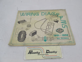 Harley Davidson Official Factory 1991-1992 All Models Wiring Diagrams 99949-92