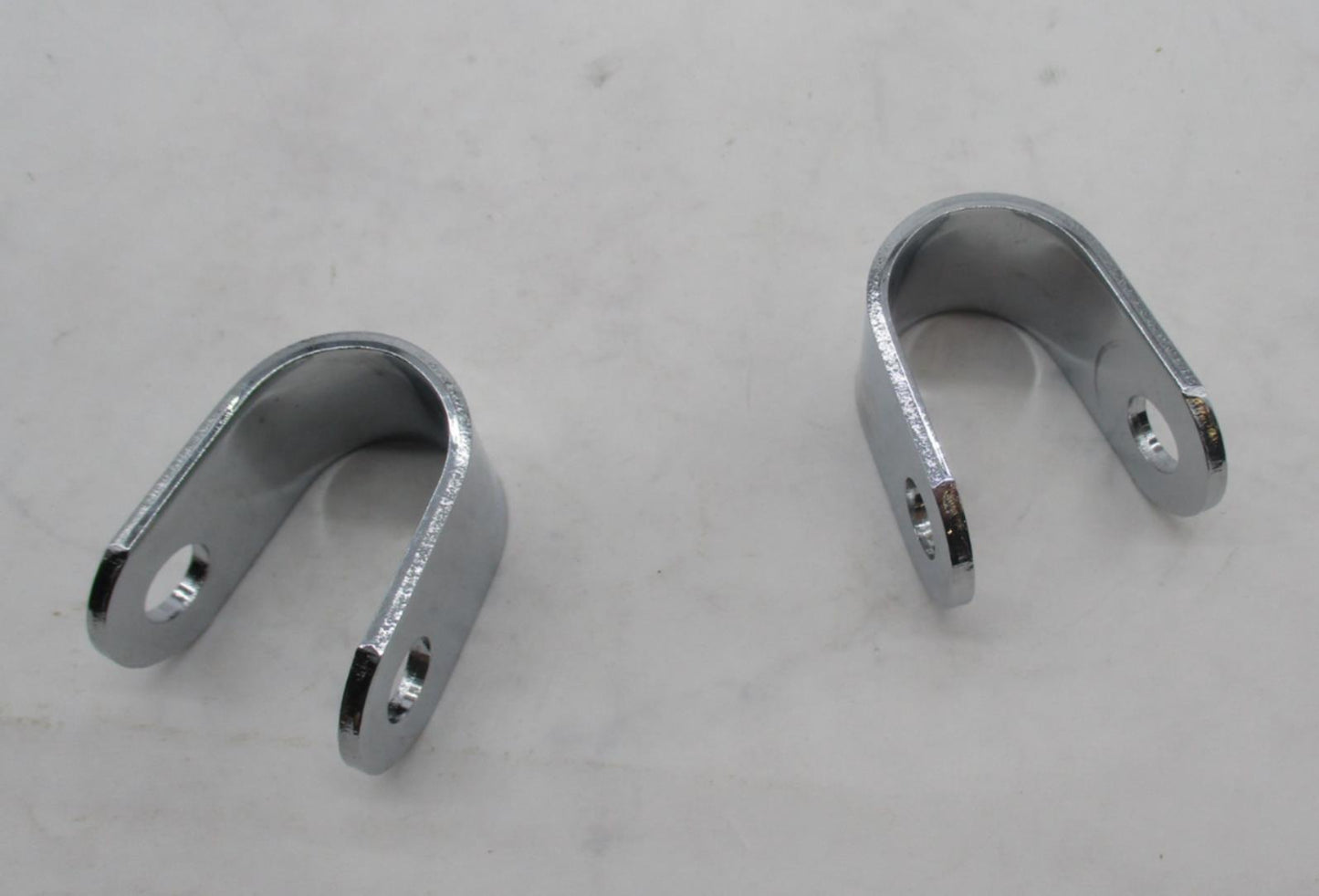 Pair of Harley Davidson Chrome Foot Peg Clamp Retaining Brackets