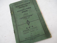 A.J.S AJS 1952 500cc Springtwin Model 20 Maintenance Manual Instruction Book