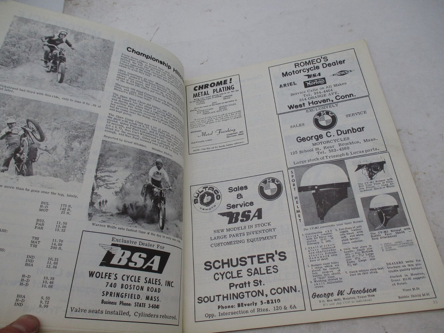 Vintage Cycle Sport November 1964 "Say, What's The Hold Up Here?" Magazine