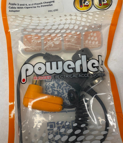 Powerlet Apple 3 & 4 & iTouch Cable w/ Cigarette to Powerlet Adapter PPC-030