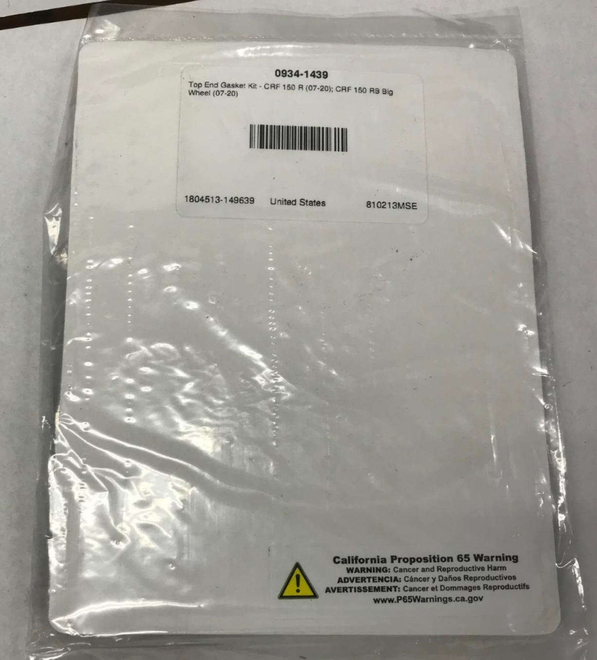 Top End Gasket Kit CRF 150 R (0720) CRF 150 RB Big Wheel 0934-1439