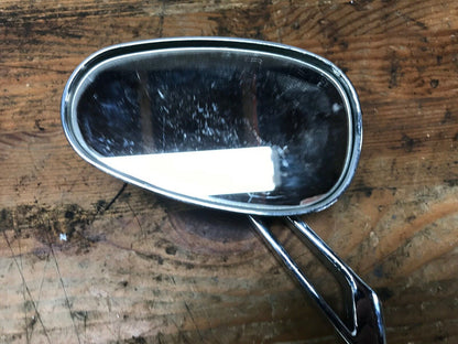 Harley Left side Mirror Chrome Oval Slotted Stem Style Chopper Nice Condition