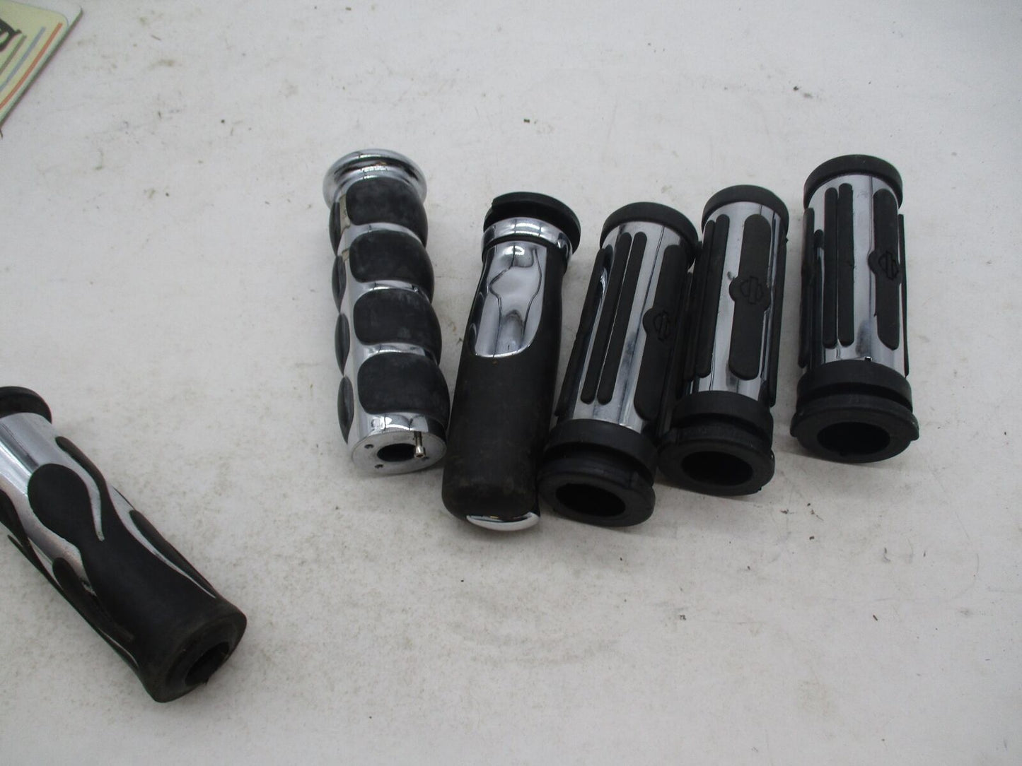 Mix Lot of Harley Davidson Handlebar Grips Chrome Rubber Ribbed