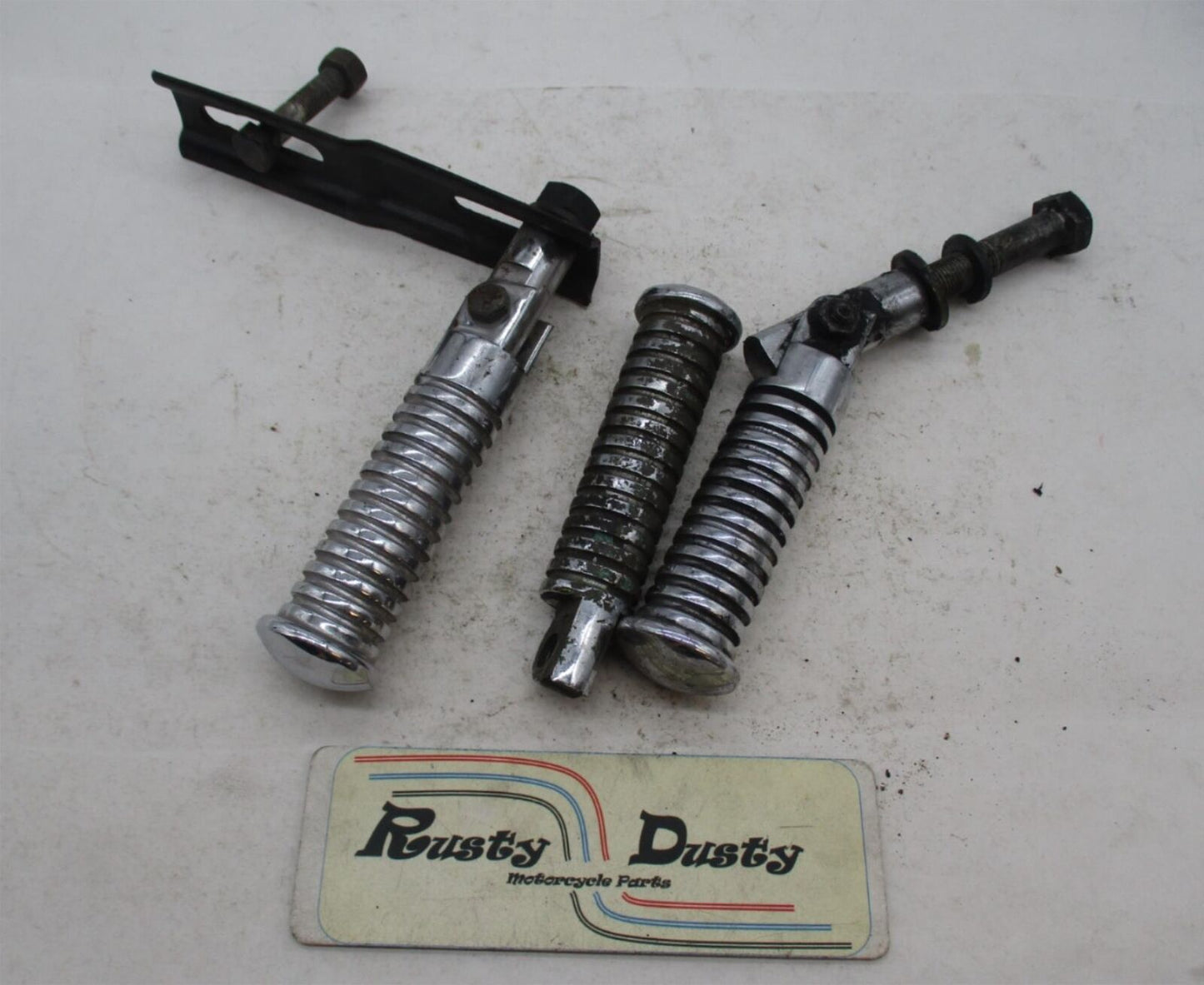 Mixed Lot of 3 Harley Davidson Round Foot Pegs Footrests w/ Brackets Chopper