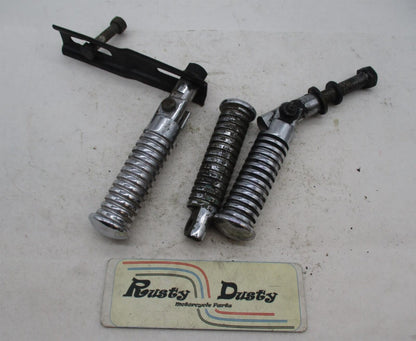 Mixed Lot of 3 Harley Davidson Round Foot Pegs Footrests w/ Brackets Chopper