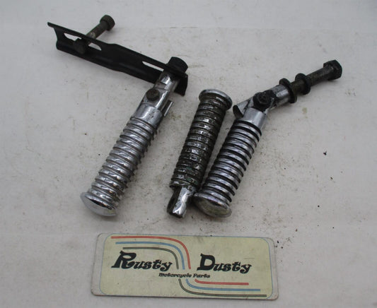 Mixed Lot of 3 Harley Davidson Round Foot Pegs Footrests w/ Brackets Chopper