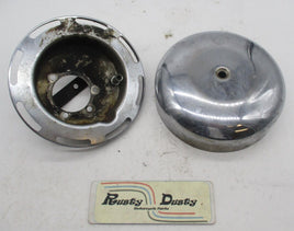 Harley Davidson 7" Round Chrome air Cleaner Cover and Backing Plate Linkert