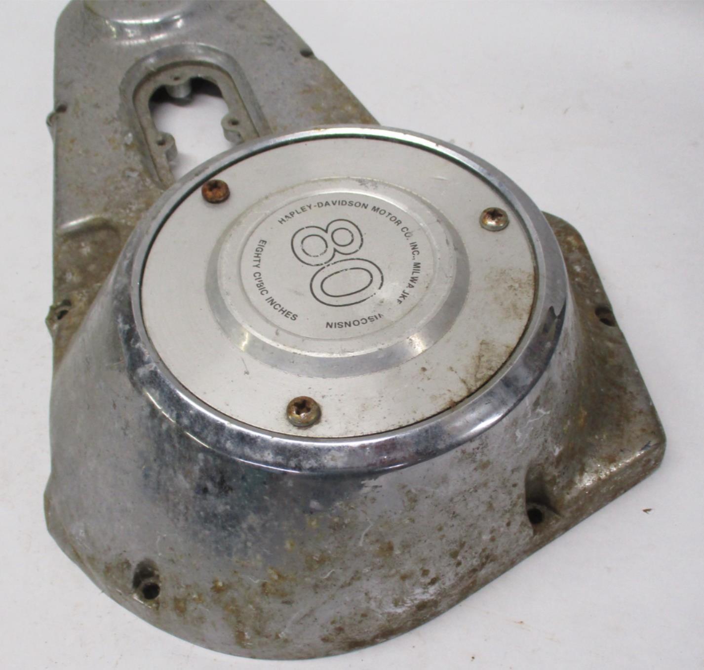 Harley Shovelhead Primary Cover 60506-77 w/ 80 Cubic Inch 3 hole Derby Cover