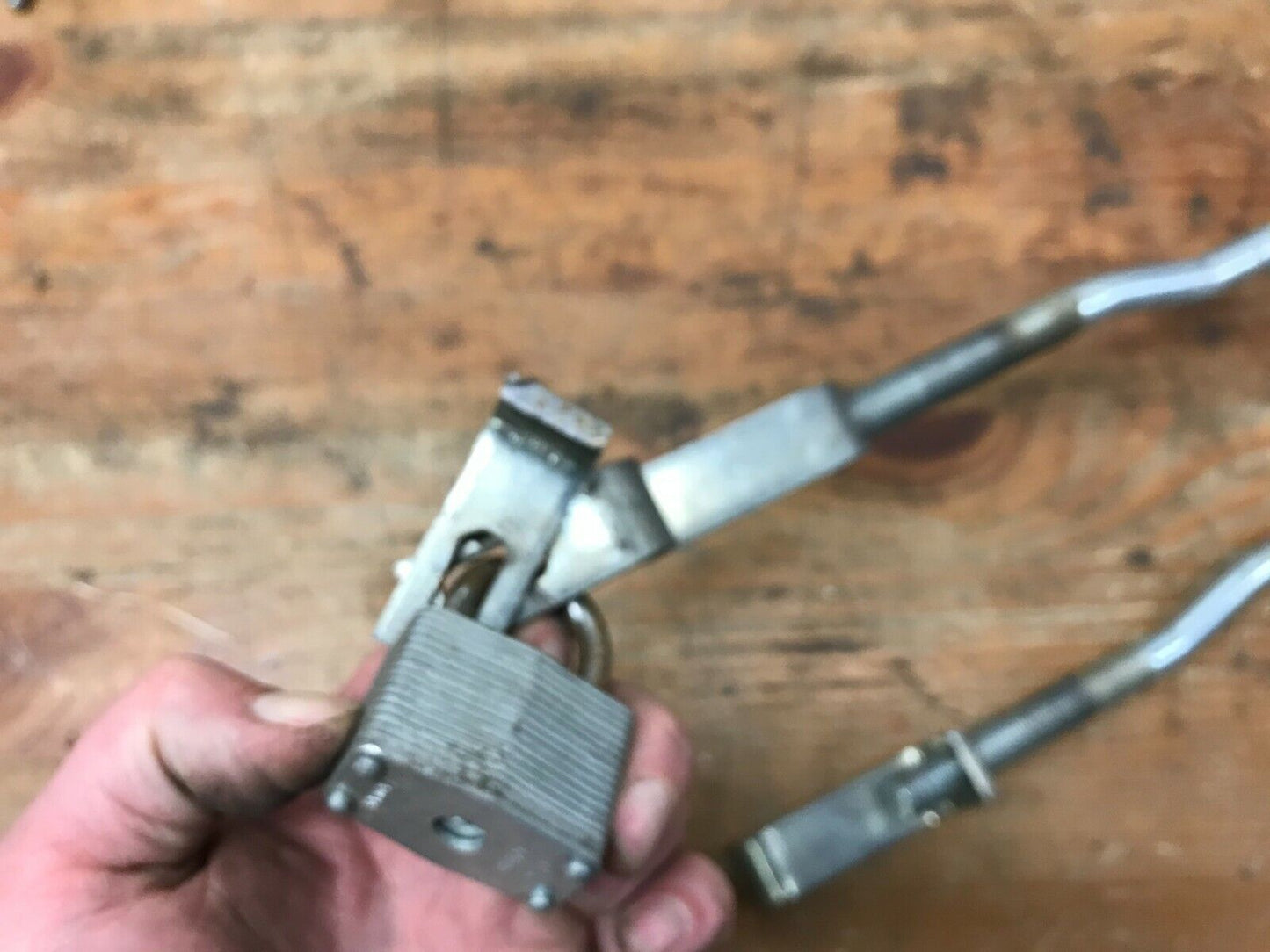 Vintage Motorcycle "Universal Front Wheel Lock Broken For Parts