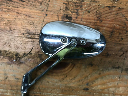 Harley Left side Mirror Chrome Oval Slotted Stem Style Chopper Nice Condition