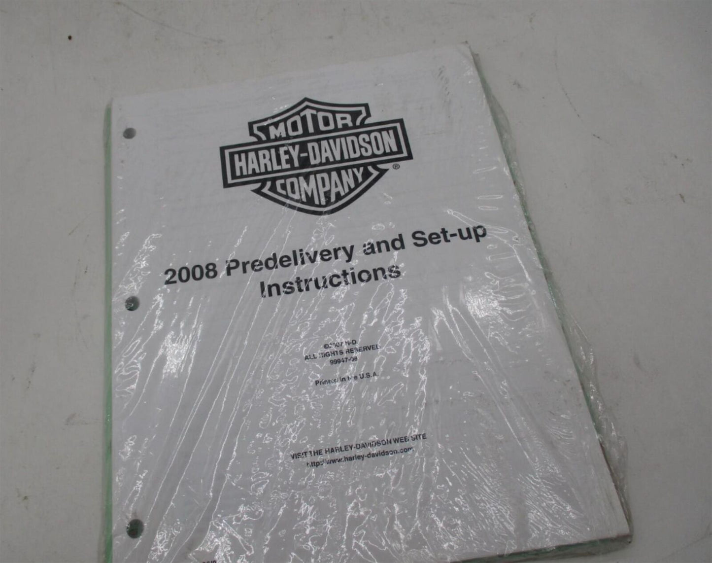 Harley Davidson NOS 2008 Pre Delivery Set-up Manual Instructions 99947-08
