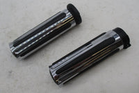 Harley Davidson Pair of Chrome Ribbed Rubber Handlebar Grips