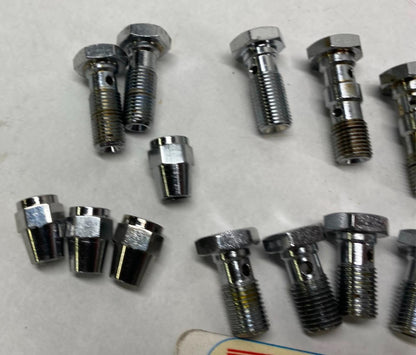 Huge Lot of Goodridge Brake line Fittings Hardware Banjo Bolts All Harley sizes