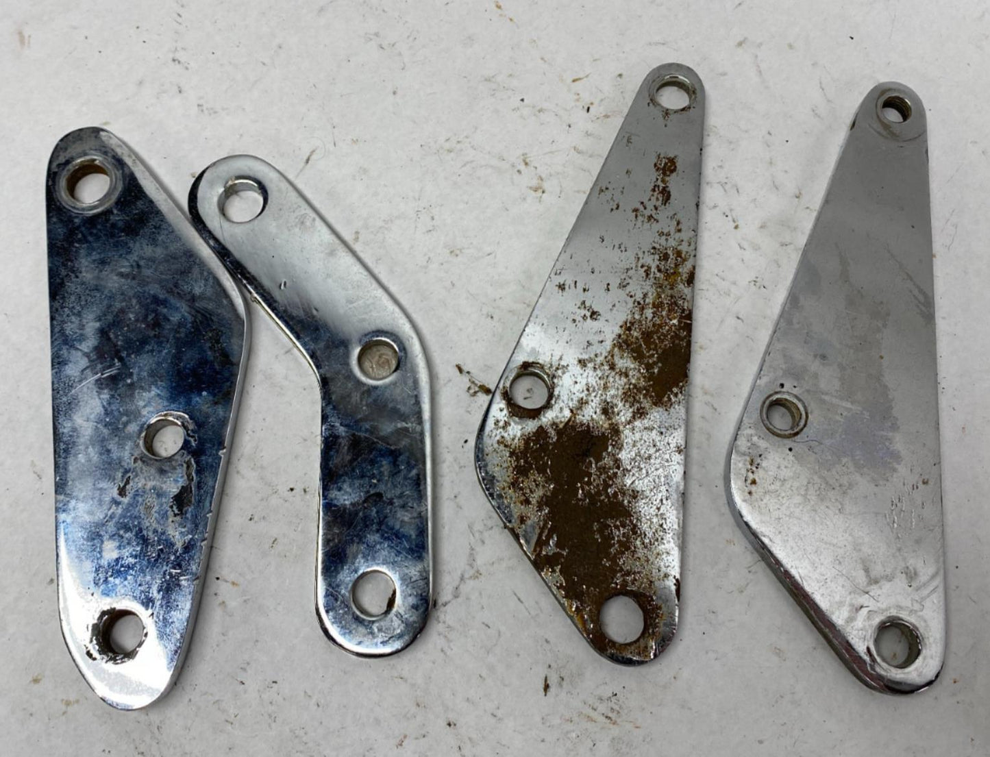 Harley Lot of Chrome Foot Forward Mid Control Mounting Plates Brackets