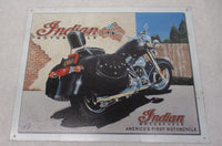 Indian America's First Motorcycle Chief Aluminum Garage Shop Sign 16"x12"