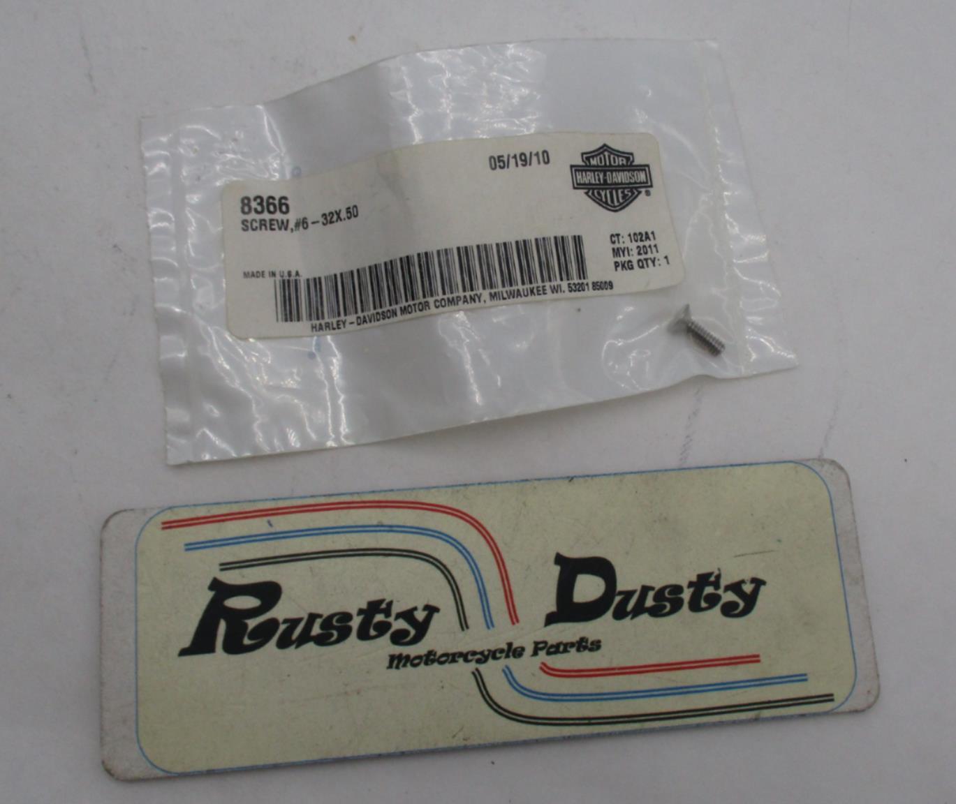 Harley Davidson Genuine NOS No 6 Screw 32X.50 8366