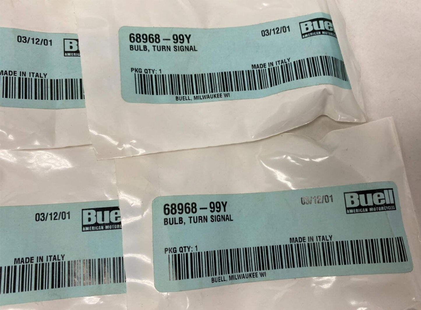 Harley Buell Genuine Lot (4) Turn Signal Bulbs 68968-99Y