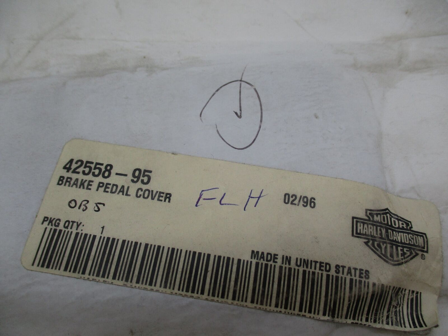 Harley Davidson Genuine NOS 5 Slot Chrome Pedal Brake Cover 42558-95