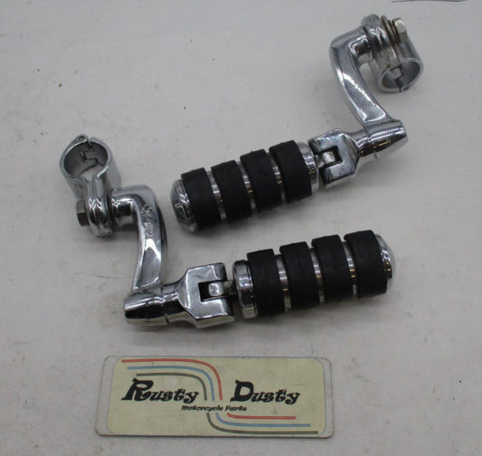 Harley Davidson Genuine Highway Pegs w/ Crash Bar Clamp Mounting Brackets