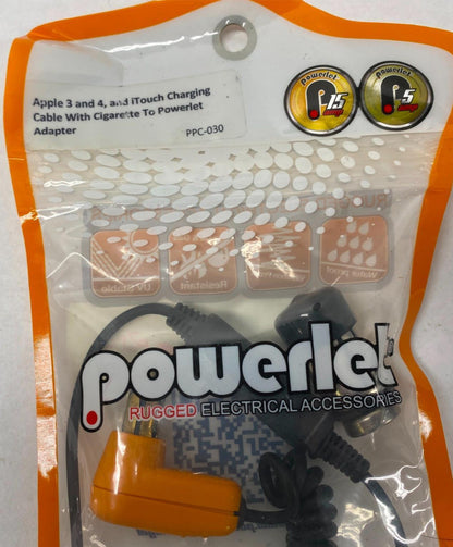 Powerlet Apple 3 & 4 & iTouch Cable w/ Cigarette to Powerlet Adapter PPC-030