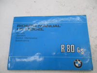 Vintage Original BMW US Rider's R80 G/S Operation Manual Book