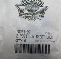 Pack of 5 Harley Davidson Genuine NOS 2-Position Secondary Locks 70201-97