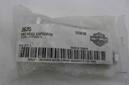 Harley Davidson Pack of 4 Genuine NOS Hex Cap Screws with Locker 3635