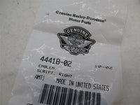 Harley Davidson Genuine NOS Right Script Emblem 44418-02