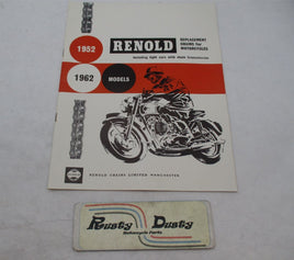 Vintage Renold 1952 -1962 Motorcycle Replacement Chains Catalog Book