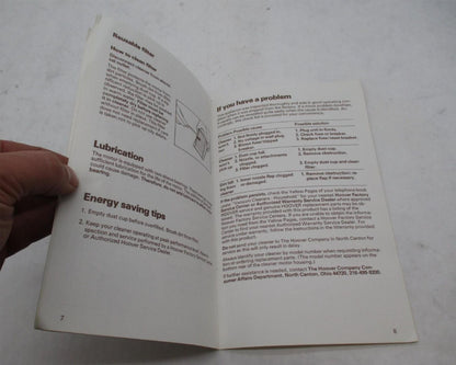 Vintage Hoover Help-Mate Cleaner Vacuum Cleaner Owner's Manual Book