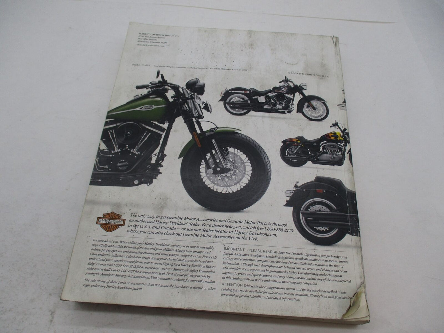 Harley Davidson 2010 Custom Motorcycle Accessories & Parts Catalog 99556-10MPA