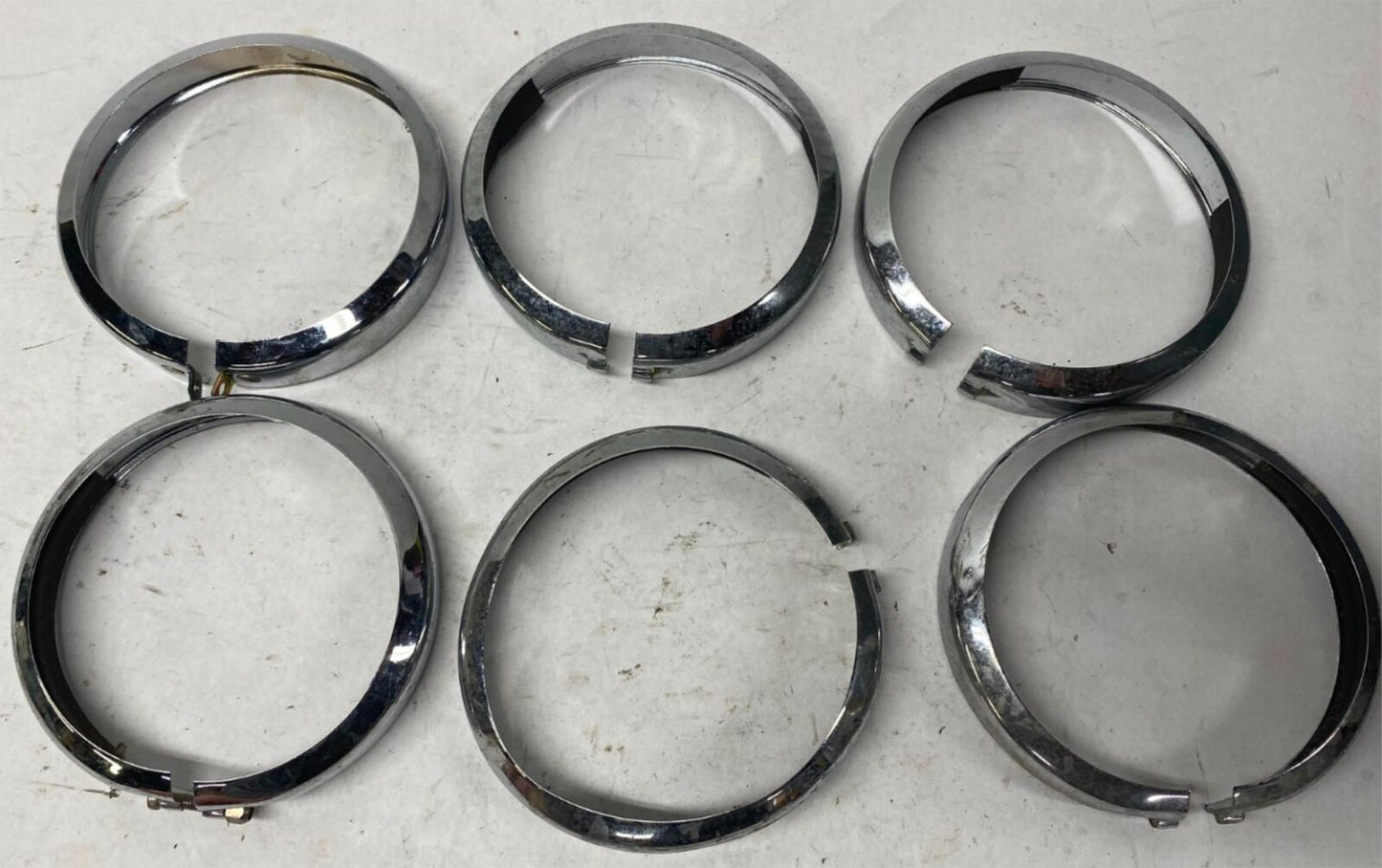 Lot of (6)  Harley Davidson Auxiliary Lamp Light Trim Rings