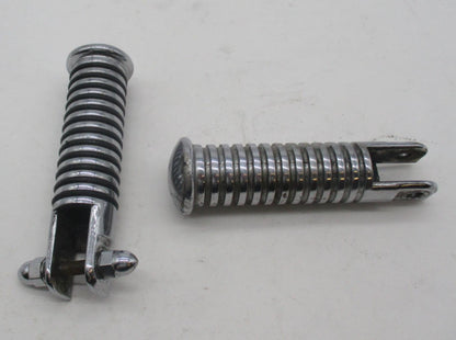 Pair of Harley Davidson Chrome Ribbed Foot Pegs Female Type