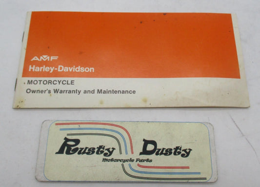 Harley-Davidson Original Genuine AMF Owners Warranty & Maintenance Manual Book