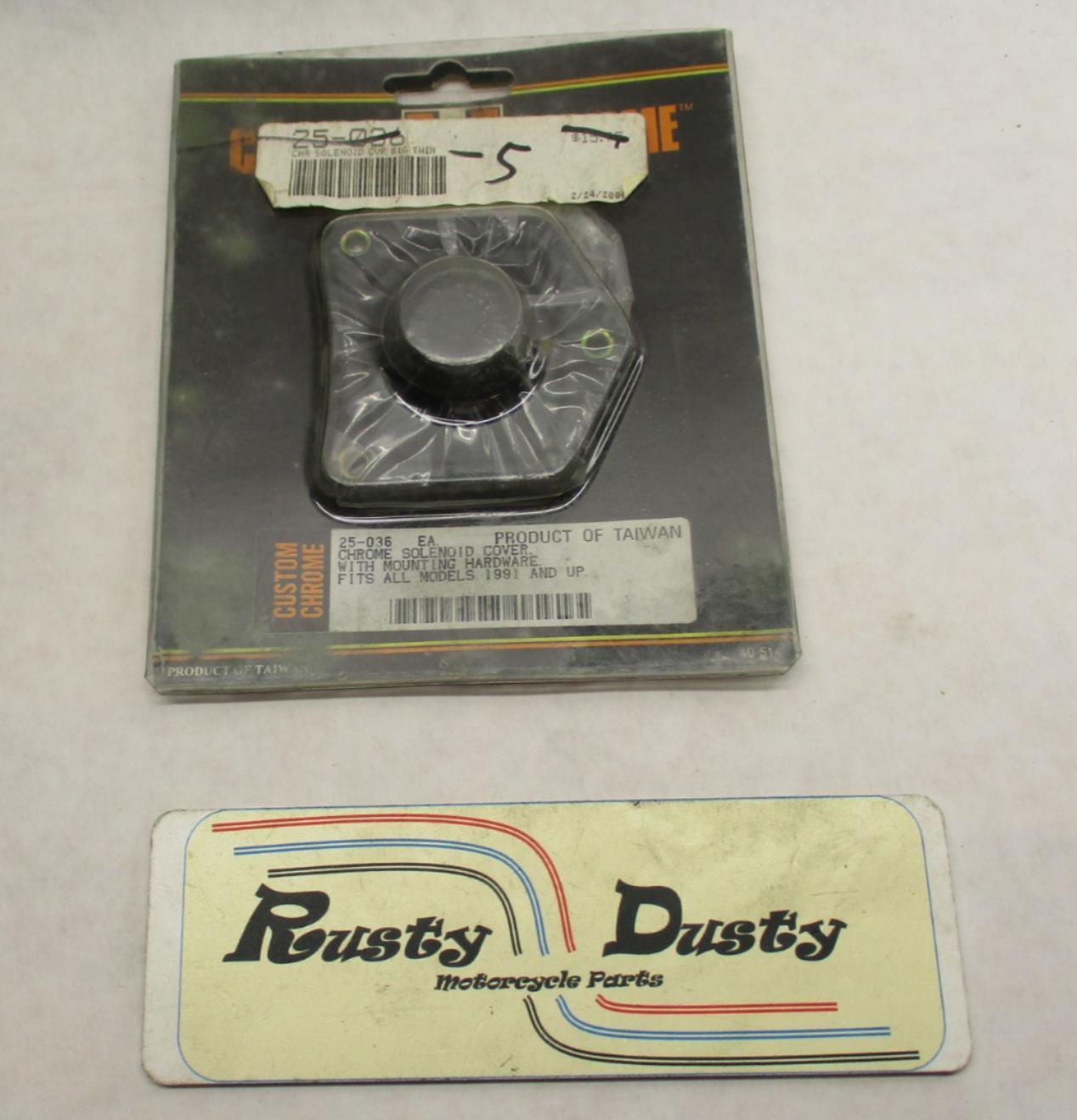 Custom Chrome Harley Davidson Chrome Solenoid Cover w/ Mounting Hardware 25-036