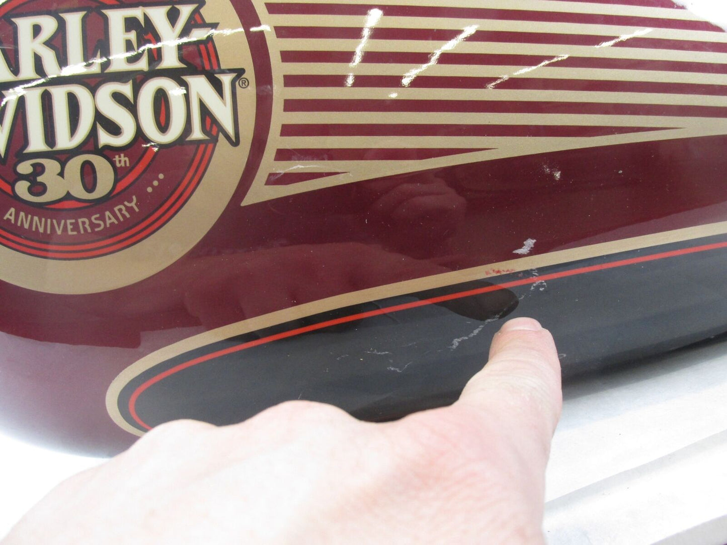 Harley 30th Anniversary 1995 FLHTCU Black Burgundy Electra Glide Gas Fuel Tank