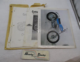 Lot of Cotton 175cc Trials Motorcycle Literature w/ Service Manual Photo Copies