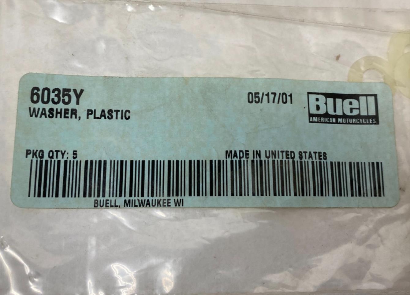 Harley Buell Genuine Lot (19) Plastic Washers 6035Y