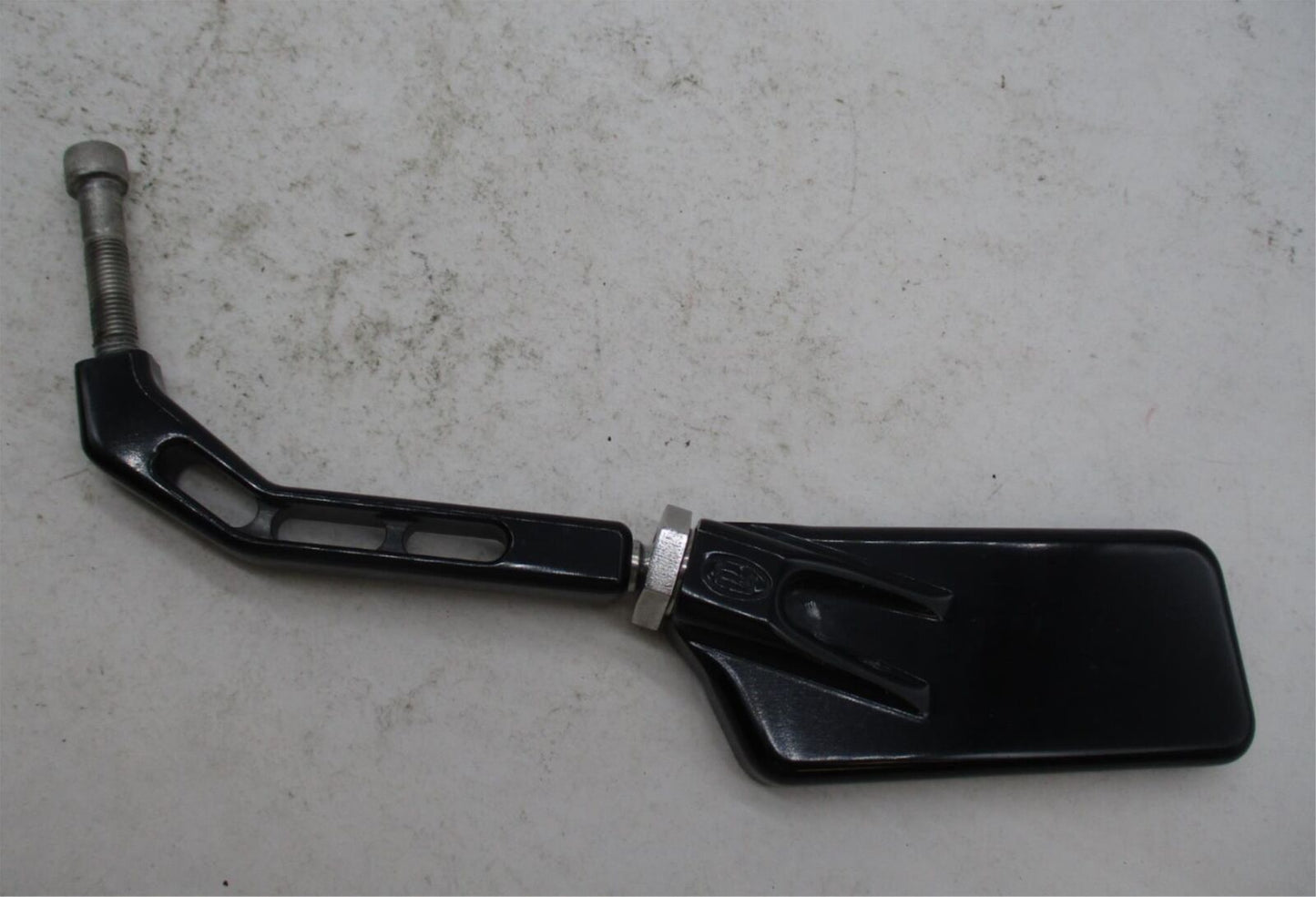 Slotted Black Custom Rectangular Right Side Rear View Custom Chopper Mirror