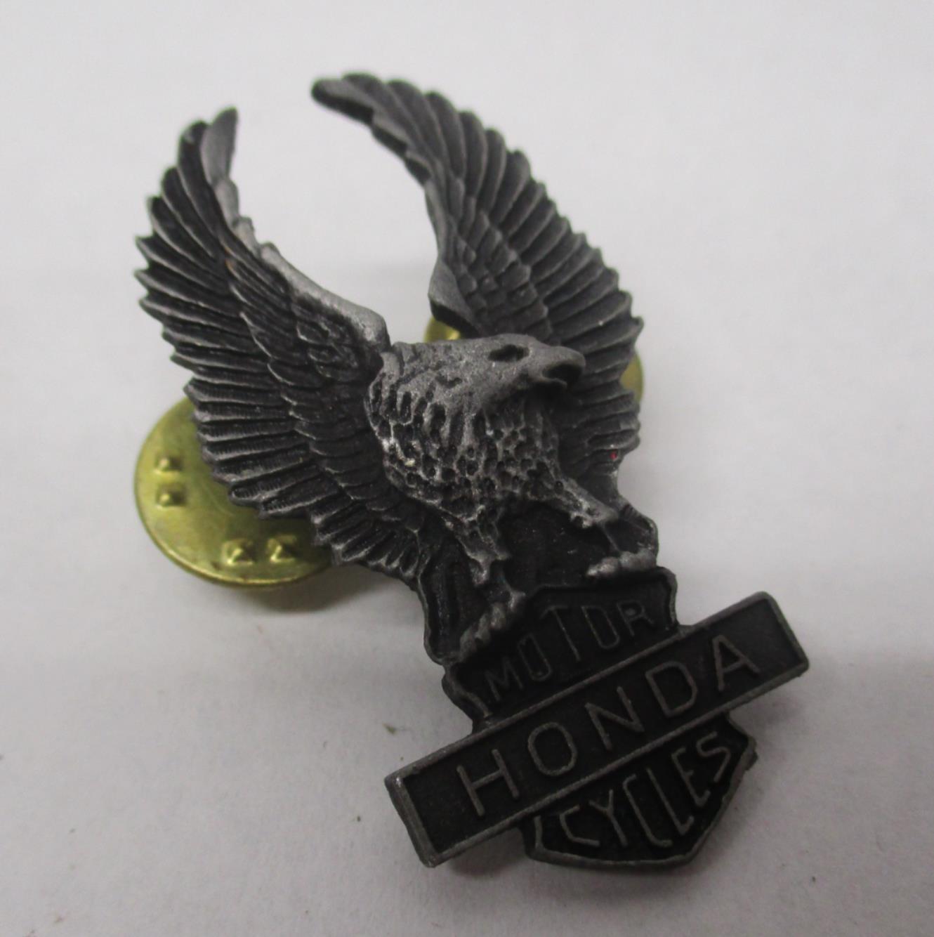 Honda Motorcycle Bike Chopper Cruiser Rider Vest Jacket Metal Eagle Silver Pin