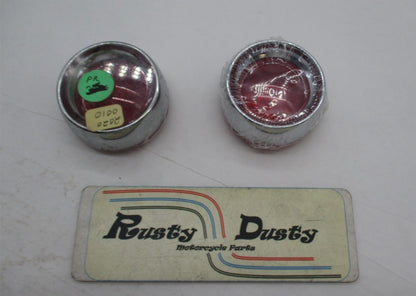 Pair of Harley Kuryakyn Deep Dish Turn Signal Bezels Light Red Lenses 2107