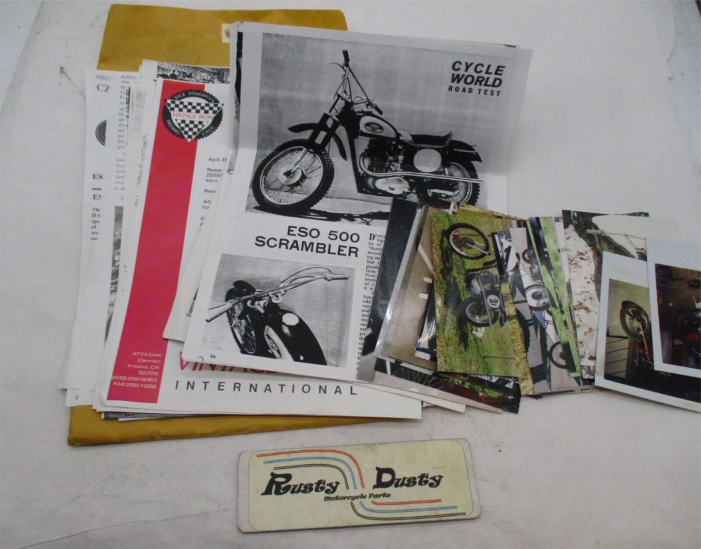 Mixed Lot of Vintage Esso Scrambler Motorcycle Technical Literature and Photos