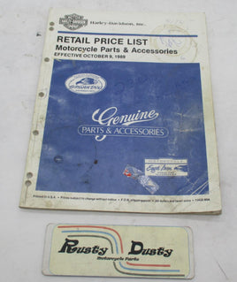 Harley Davidson Genuine 1989 Motorcycle Accessories Retail Price List Book