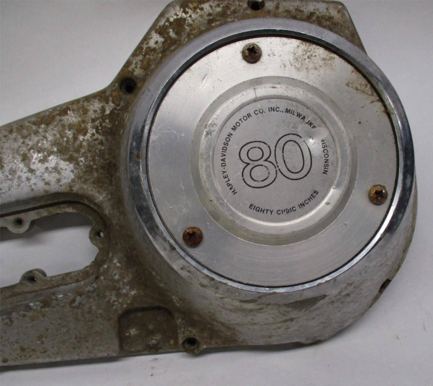 Harley Shovelhead Primary Cover 60506-77 w/ 80 Cubic Inch 3 hole Derby Cover
