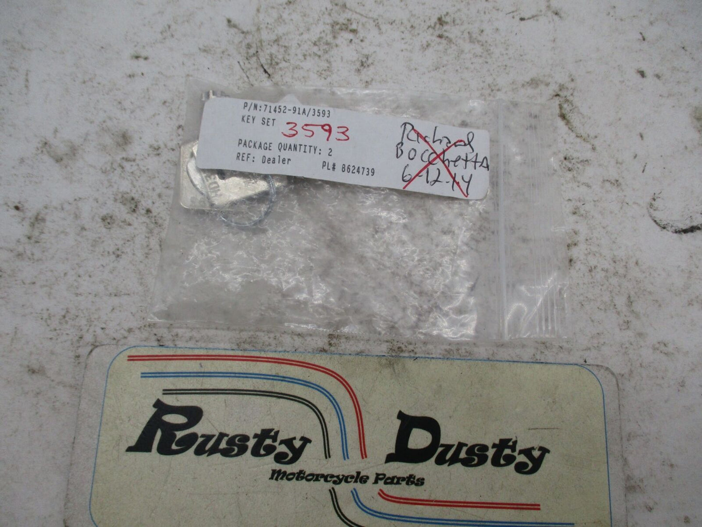 Harley Davidson Genuine NOS Ignition Key Set 71452-91A Code 3593